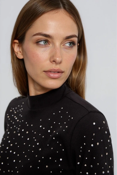 Sweter z krótkimi rękawami czarny