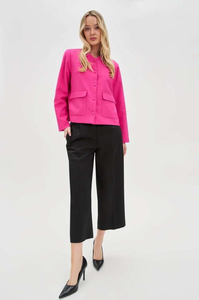 Spodnie z wysokim stanem o długości 7/8 czarne