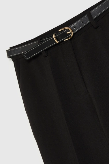 Spodnie z paskiem czarne