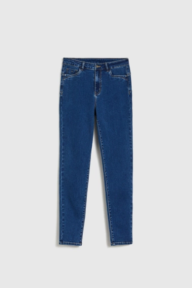Jeansy rurki granatowe
