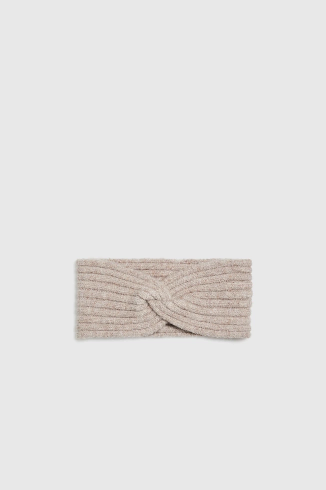 Dzianinowa opaska na głowę różowa