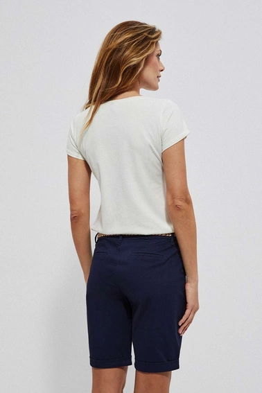 Bawełniana bluzka z nadrukiem w kolorze zielonym i złotym perłowa