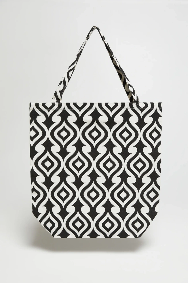 Bawełniana torba czarno-biała