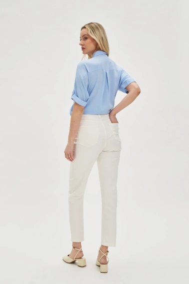 Jeansy z prostą nogawką białe