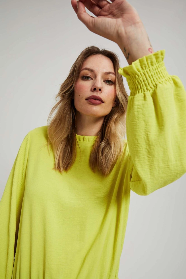 Gładka koszula limonkowa