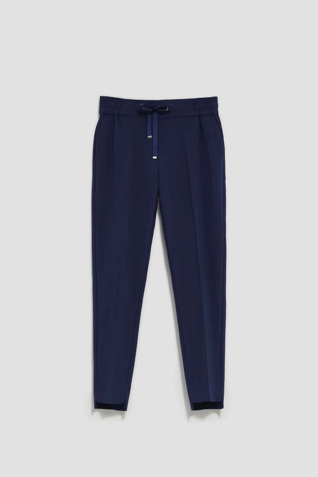 Spodnie z wiązaniem granatowe