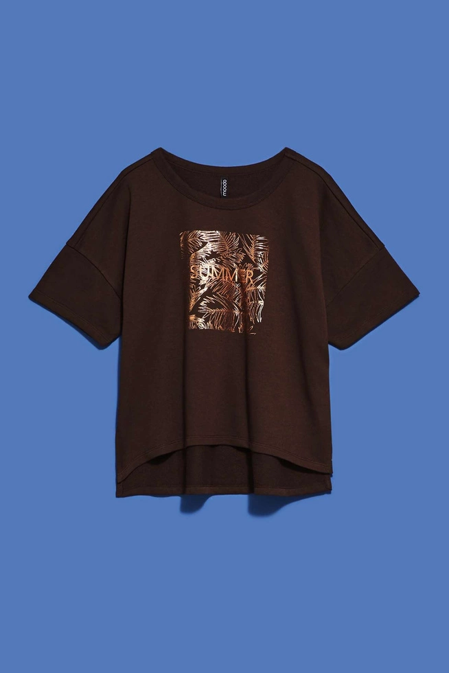 Bluza z nadrukiem ciemnbrązowa