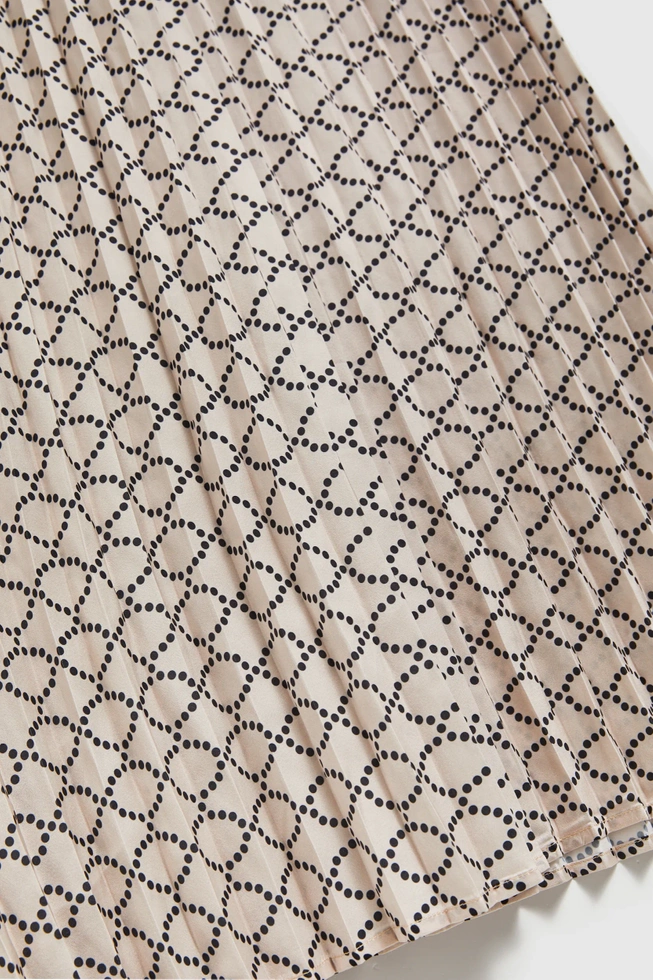 Plisowana spódnica midi beżowa