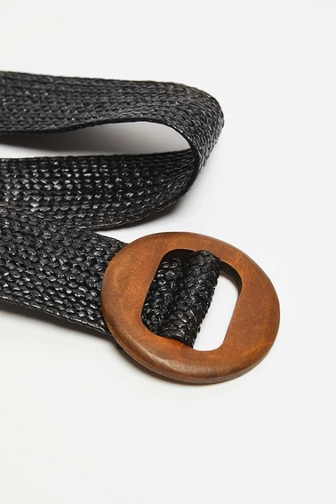 Pleciony pasek  czarny