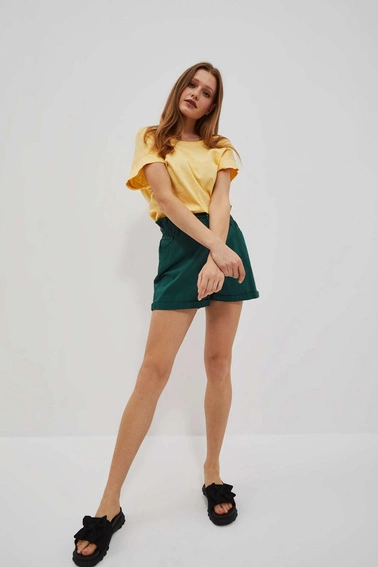 T-shirt z odkrytymi plecami waniliowy