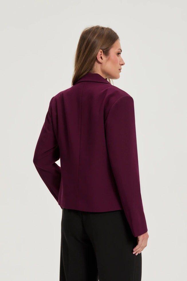 Krótka marynarka burgundowa