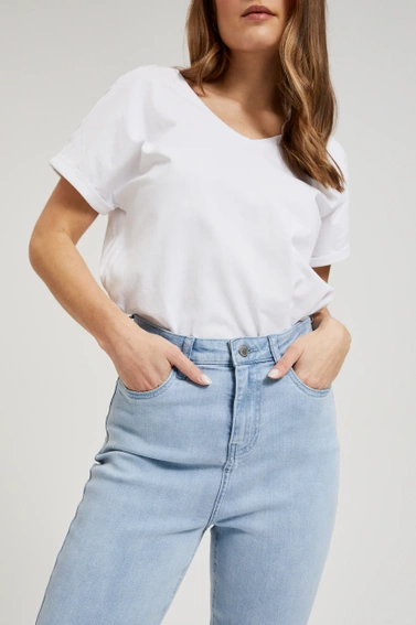 Jeansy z prostą nogawką niebieskie bawełniane 