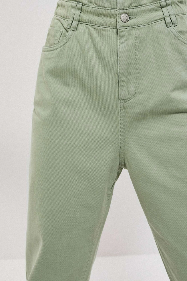 Jeansy paperbag patynowe