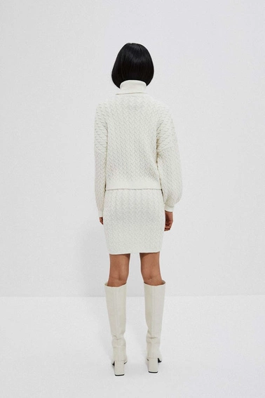 Spódnica w warkoczowy splot perłowa