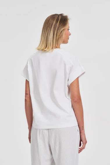 Bluzka z nadrukiem biała