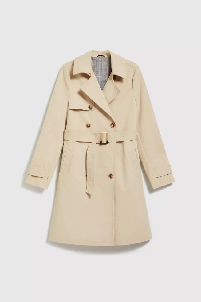 Trencz z paskiem beżowy