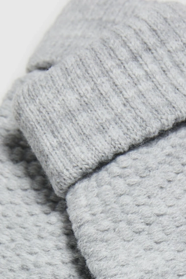 Dzianinowe rękawiczki szare