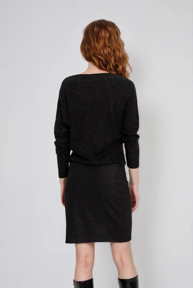 Błyszcząca bluzka czarna