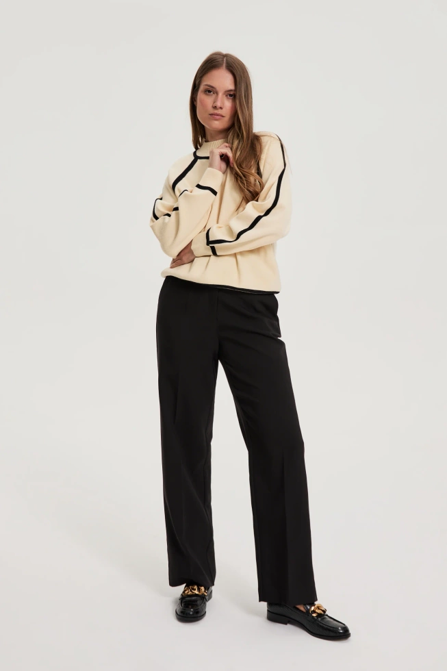 Spodnie z paskiem czarne