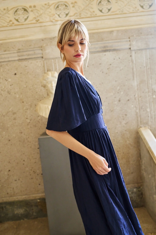 Sukienka z wiskozy granatowa