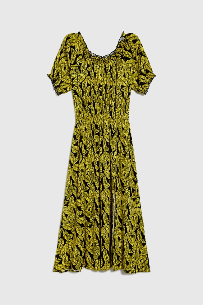 Sukienka z wiskozy żółta