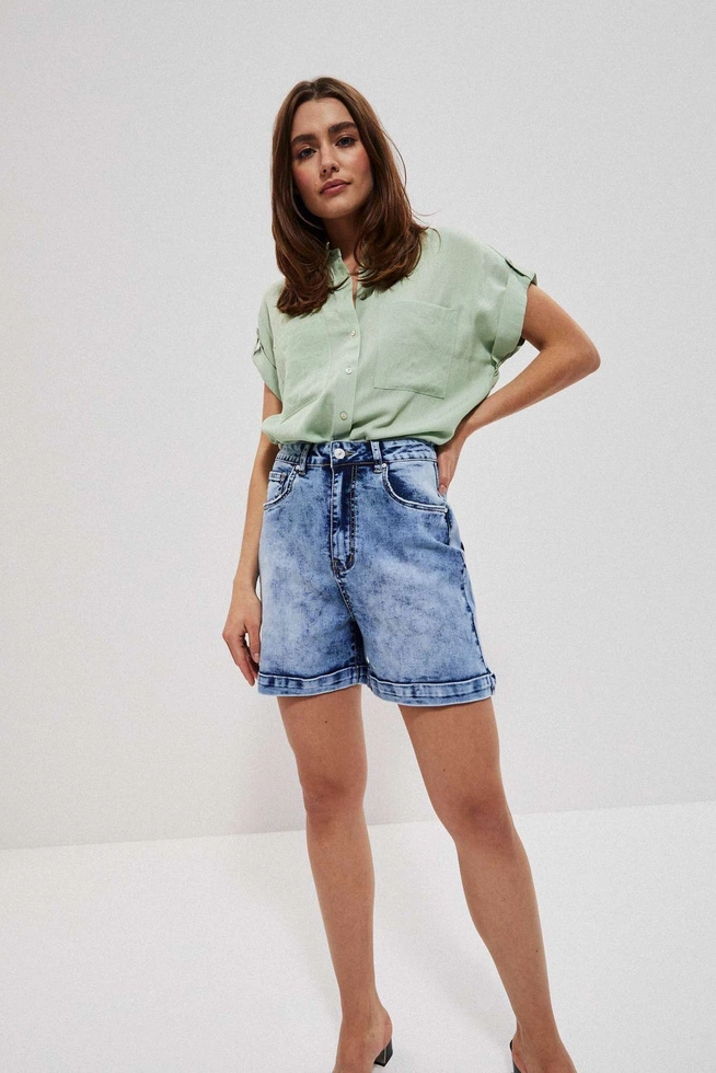 Szorty jeansowe high waist błękitne