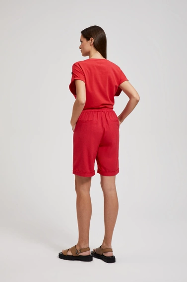 Wiskozowe szorty czerwone