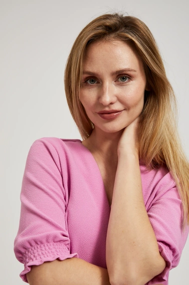 Sukienka z krótkimi rękawami różowa