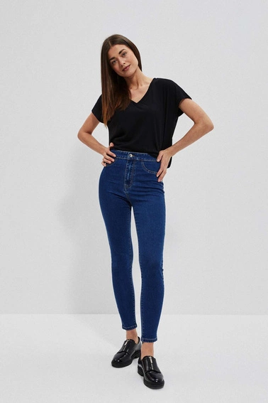 Jeansy z wysokim stanem niebieskie