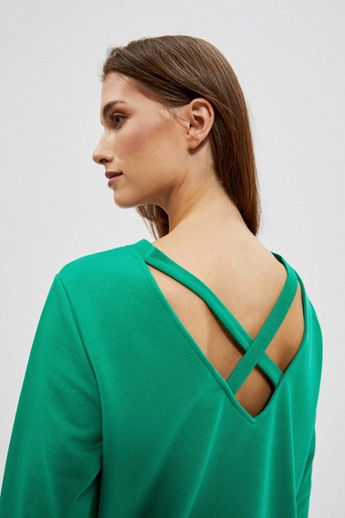 Bluza z dekoltem na plecach zielona