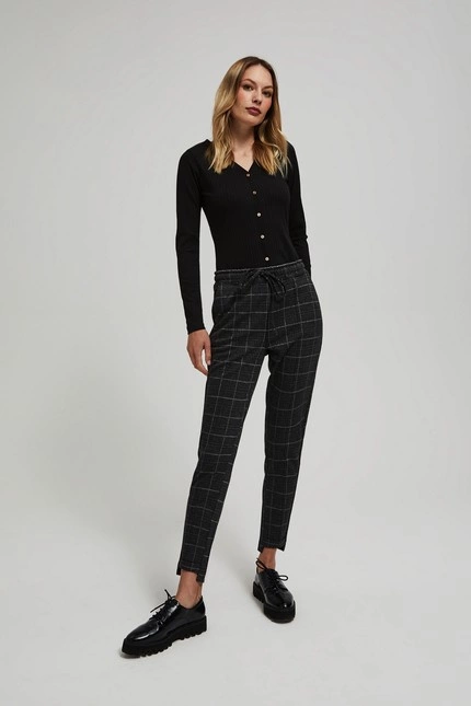 Spodnie w kratę czarne