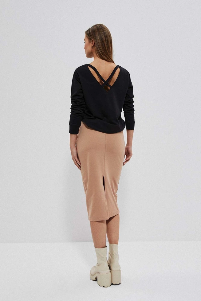 Spódnica z dresowej dzianiny karmelowa