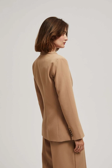 Jednorzędowa marynarka ciemnobeżowa