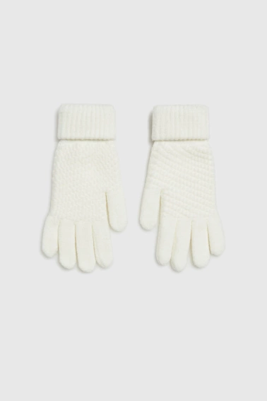 Dzianinowe rękawiczki beżowe 