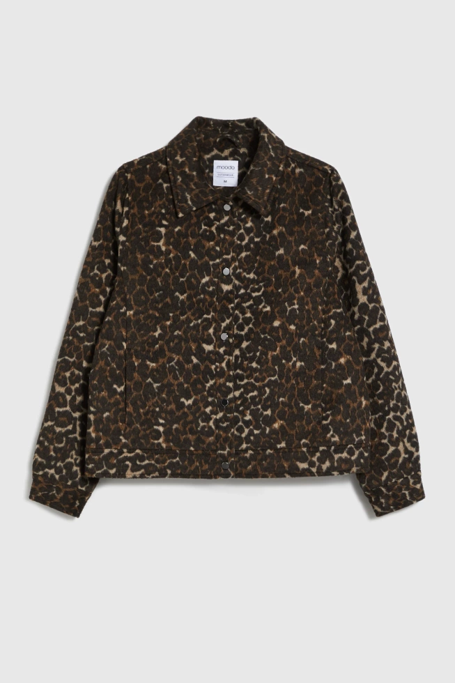 Kurtka w panterkę brązowa