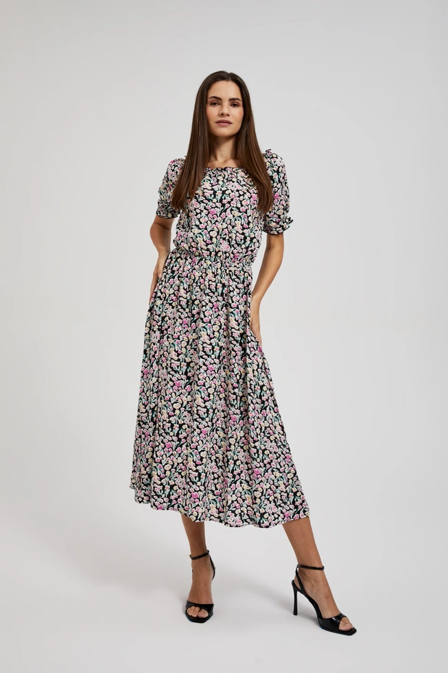 Sukienka midi w drobne kwiaty
