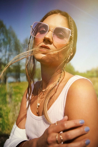 Okulary przeciwsłoneczne z cieniowanymi szkłami różowe