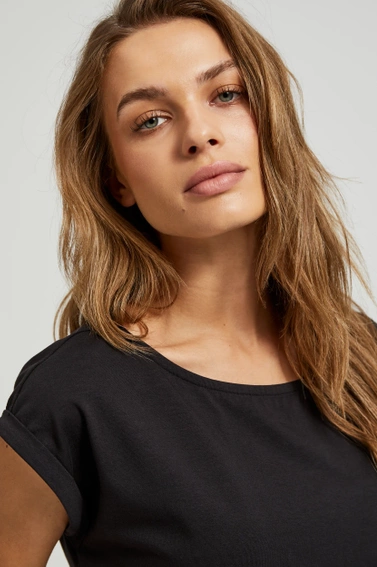 T-shirt z okrągłym dekoltem czarny