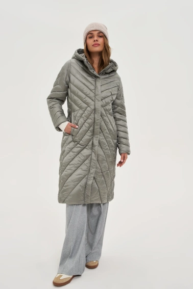 Długa kurtka oliwkowa