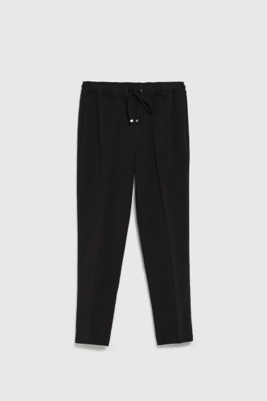 Spodnie w kant z prostymi nogawkami czarne