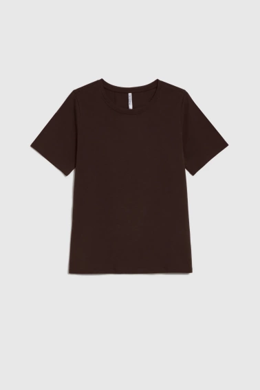 Gładki t-shirt brązowy