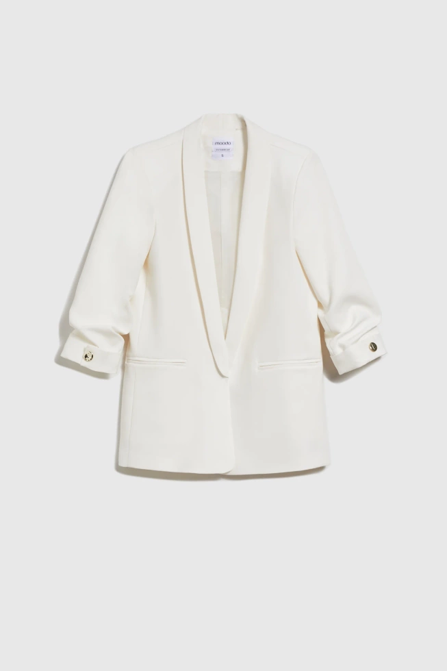 Marynarka z marszczonymi rękawami biała