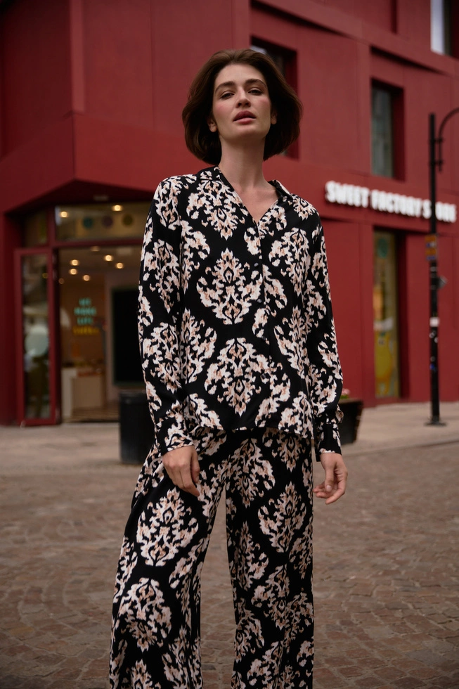 Komplet z wiskozy czarny