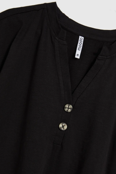 Bawełniana bluzka z guzikami czarna