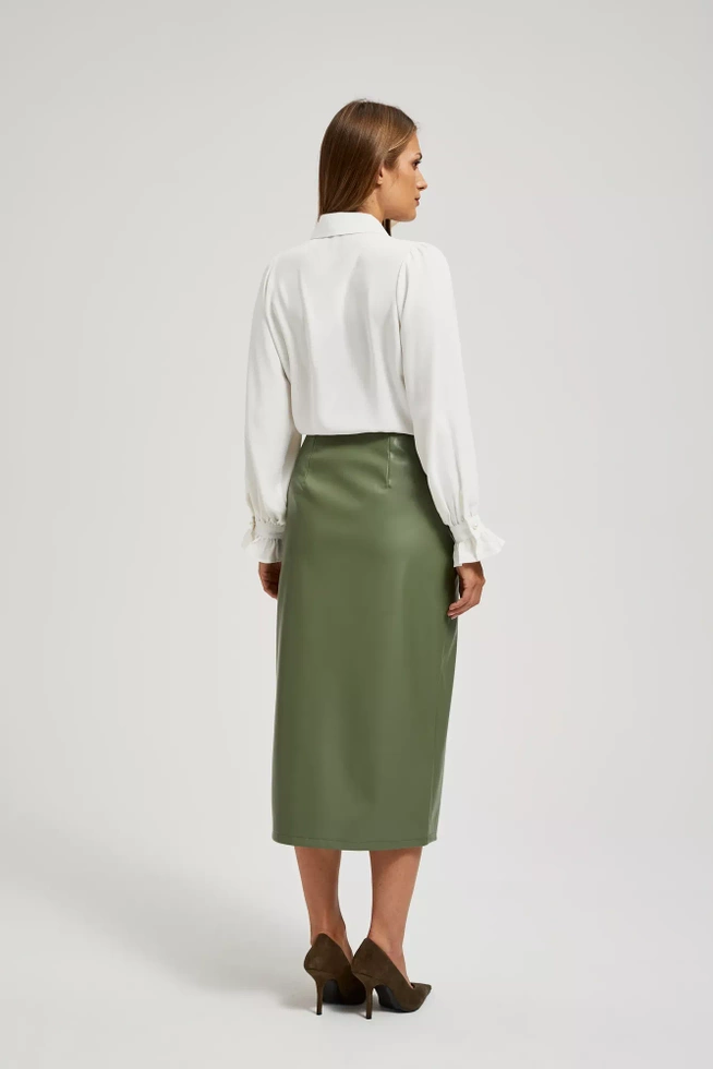 Woskowana spódnica midi