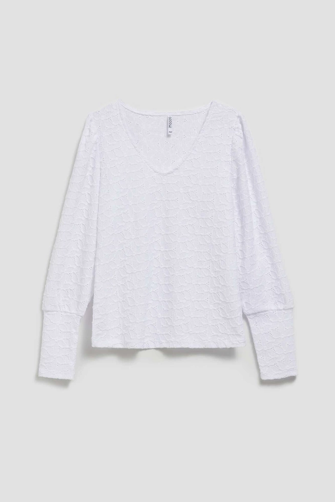 Ażurowa bluzka z dekoltem w serek