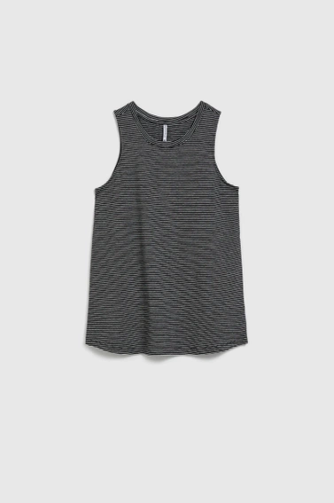 Bawełniany top w paski czarny