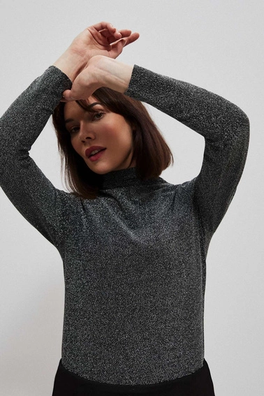 Bluzka z metaliczną nitką czarna