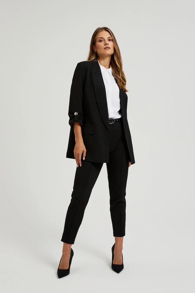 Gładki garnitur czarny