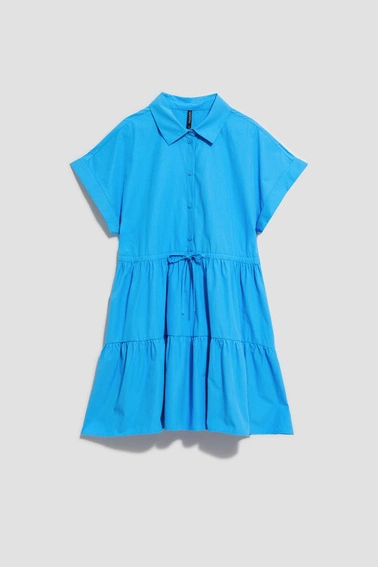 Koszulowa sukienka z falbaną